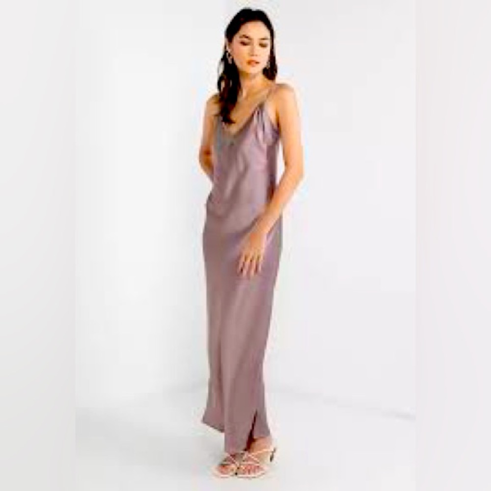 Never Fully Dressed Mink Satin Camile Slip Dress